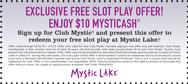 EXCLUSIVE FREE SLOT PLAY OFFER! ENJOY $10 MYSTICASH®